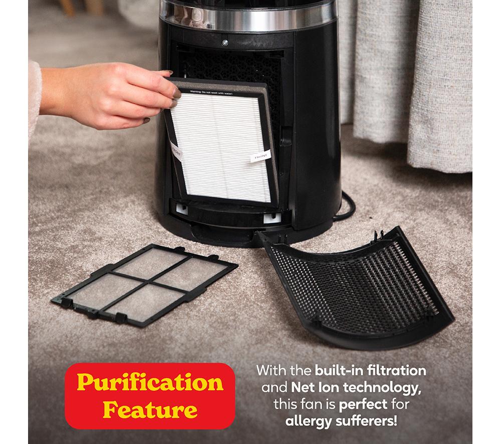 RUSSELL HOBBS RHBLDL25B Hot & Cool Bladeless Tower Fan - Black image number 7 of 16