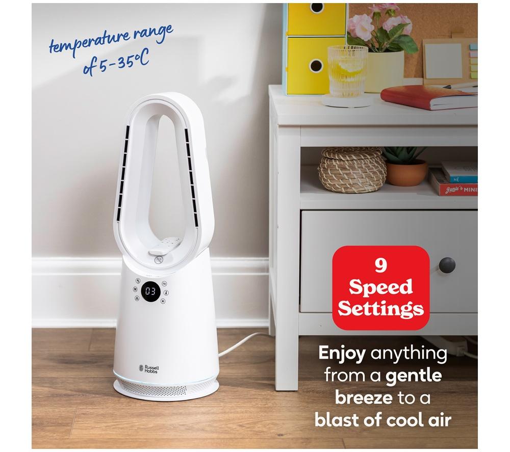 RUSSELL HOBBS RHCBLDL3IN1 Hot & Cool Bladeless Tower Fan - White image number 4 of 12