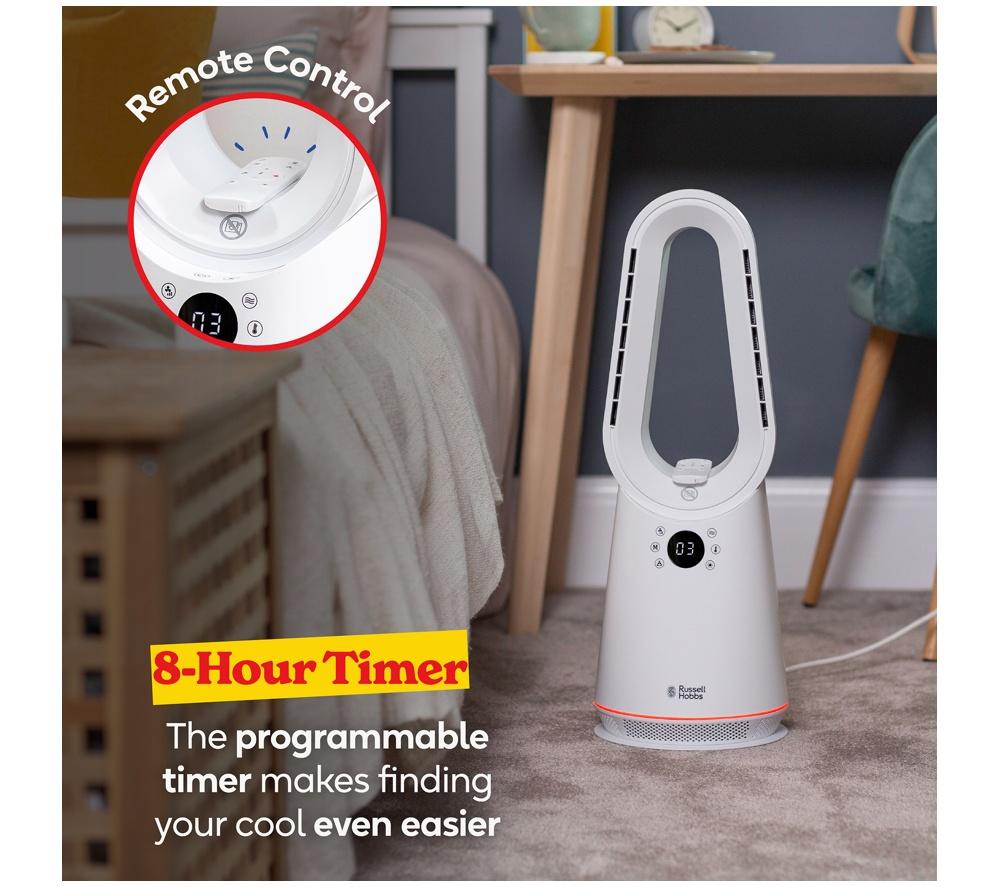 RUSSELL HOBBS RHCBLDL3IN1 Hot & Cool Bladeless Tower Fan - White image number 5 of 12