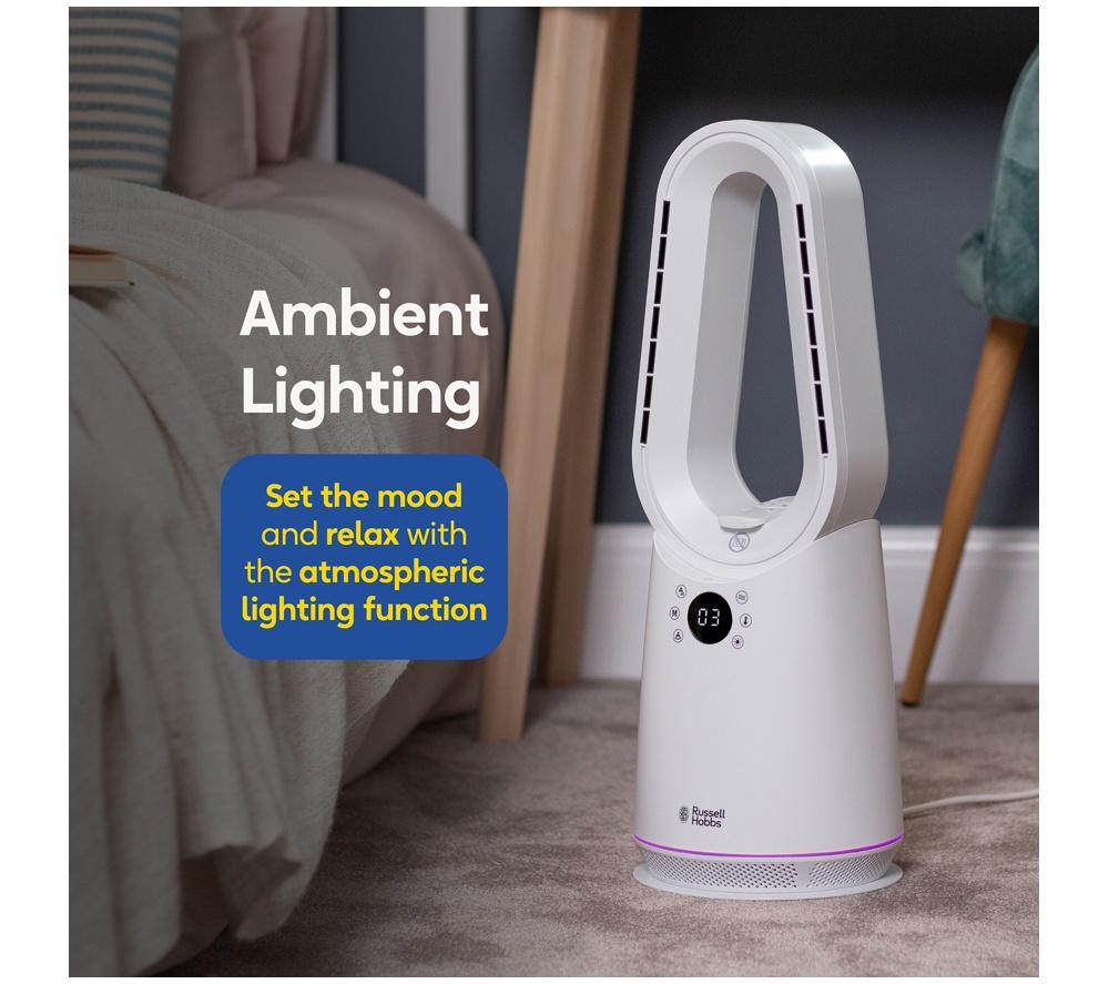 RUSSELL HOBBS RHCBLDL3IN1 Hot & Cool Bladeless Tower Fan - White image number 7 of 12