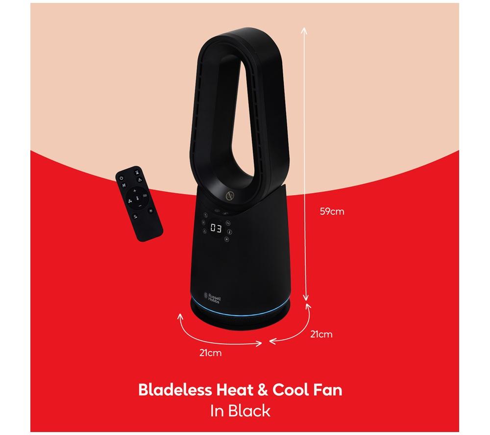 RUSSELL HOBBS RHCBLDL3IN1B Hot & Cool Bladeless Tower Fan - Black image number 2 of 12