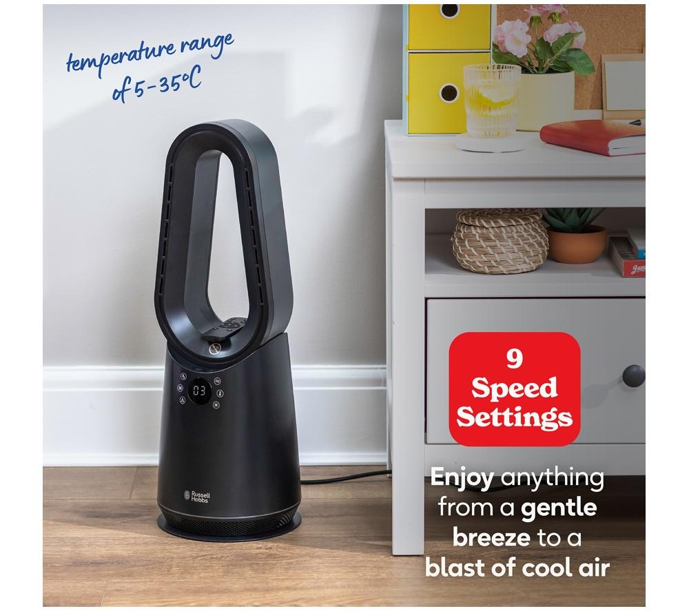 RUSSELL HOBBS RHCBLDL3IN1B Hot & Cool Bladeless Tower Fan - Black image number 4 of 12