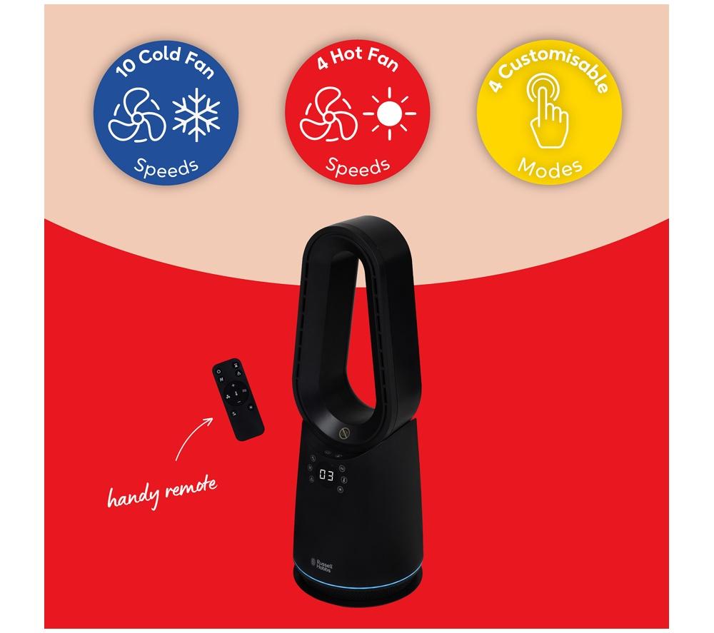 RUSSELL HOBBS RHCBLDL3IN1B Hot & Cool Bladeless Tower Fan - Black image number 11 of 12