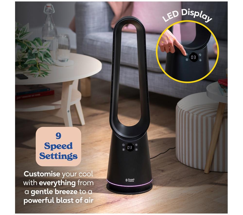 RUSSELL HOBBS RHBLDLC25B 8" Bladeless Tower Fan - Black image number 4 of 12