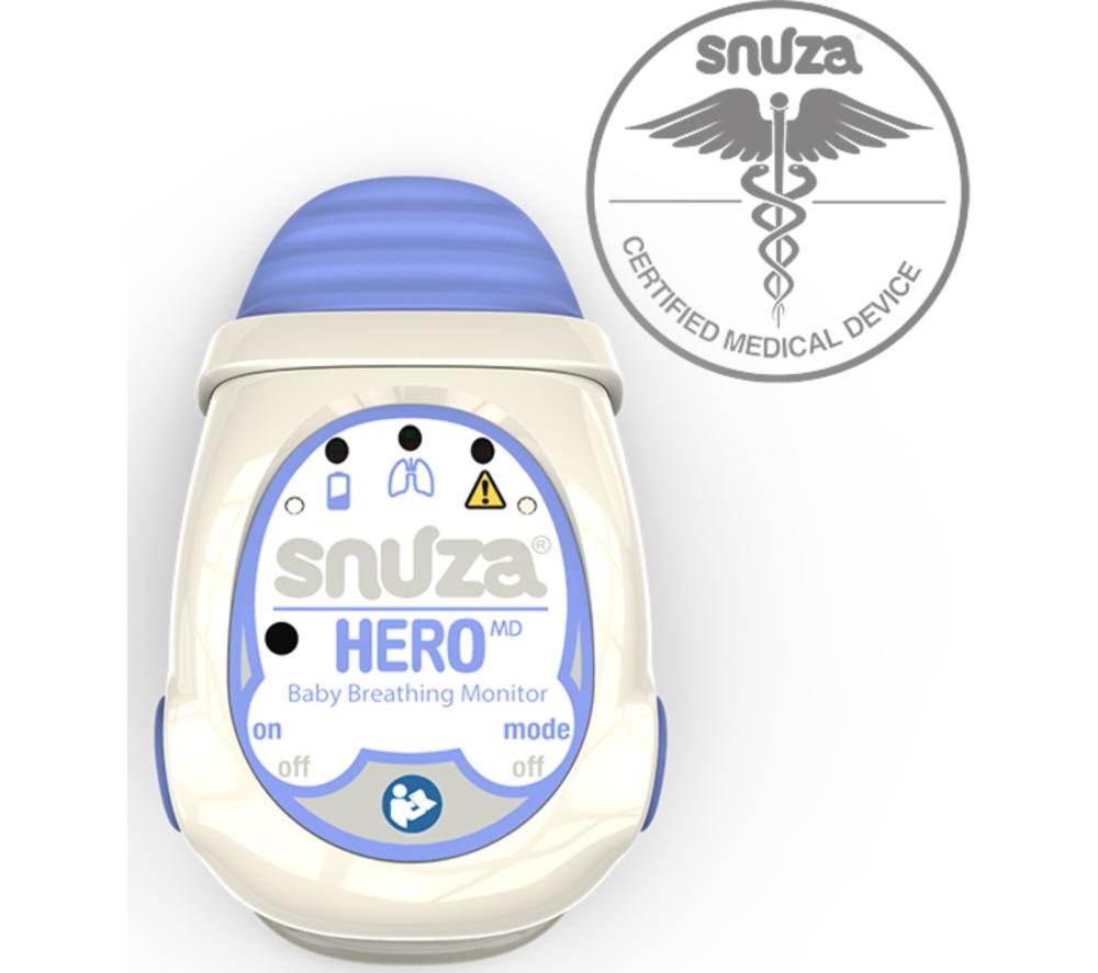 SNUZA Hero MD Baby Breathing Monitor - White & Periwinkle Blue image number 6 of 8