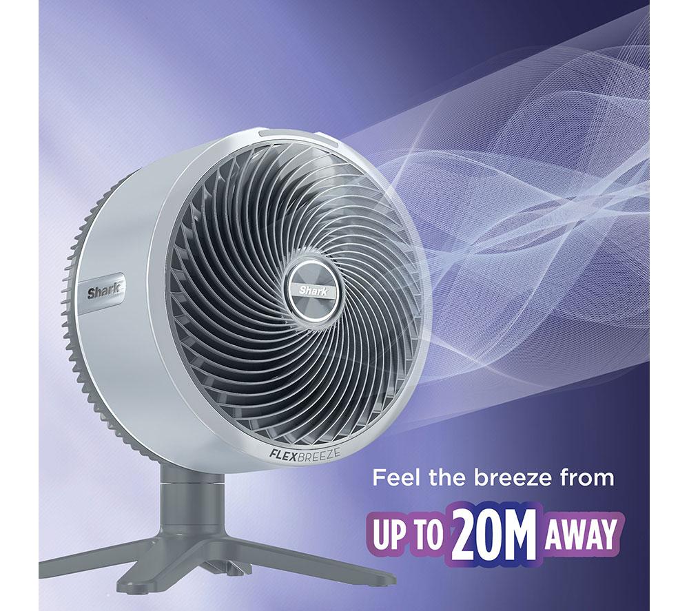 SHARK FlexBreeze Tablemate FA150UK Portable 11.8" Desk Fan - Winter Fog image number 4 of 12