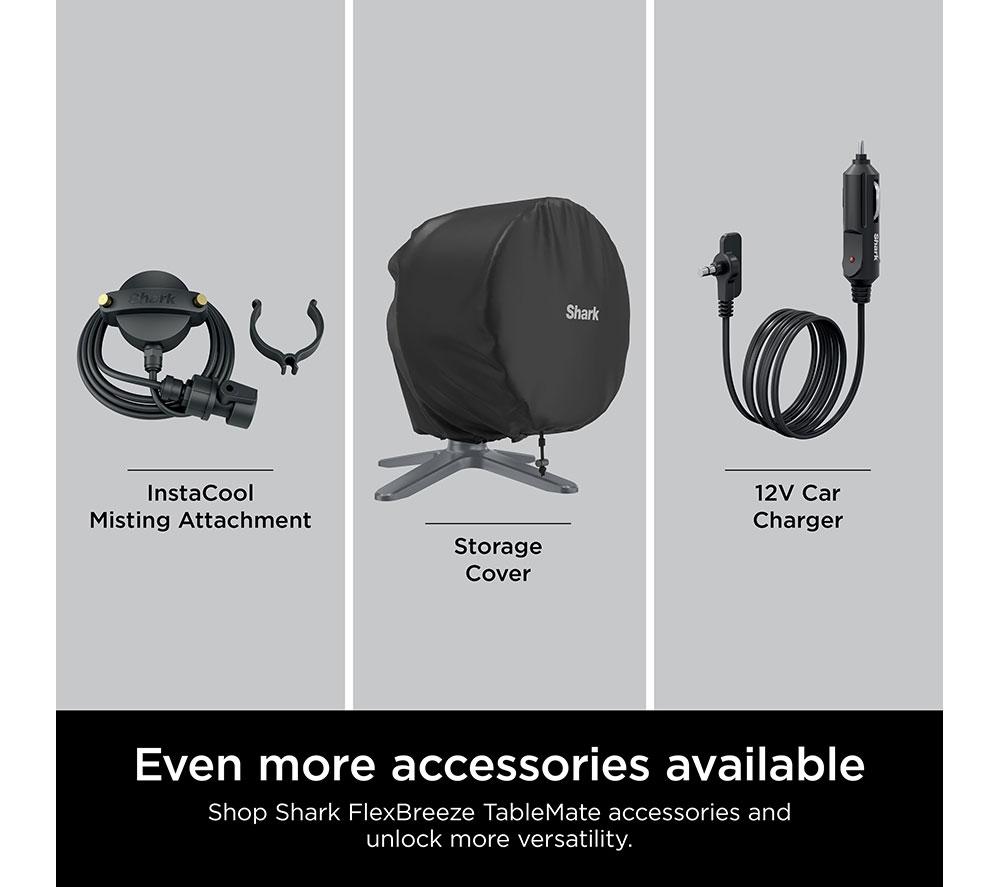 SHARK FlexBreeze Tablemate FA150UK Portable 11.8" Desk Fan - Winter Fog image number 11 of 12