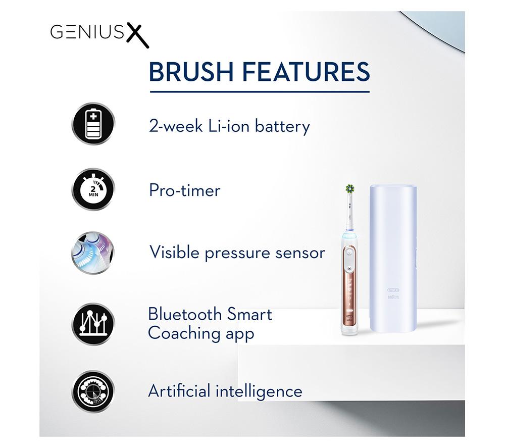 ORAL-B Genius X Electric Toothbrush - Rose Gold image number 5 of 9