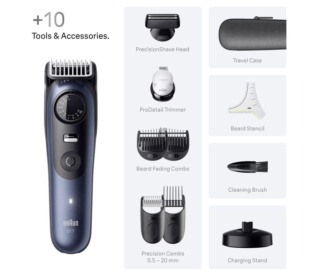 BRAUN Series 7 BT7540 Wet & Dry Beard Trimmer - Blue image number 2 of 9