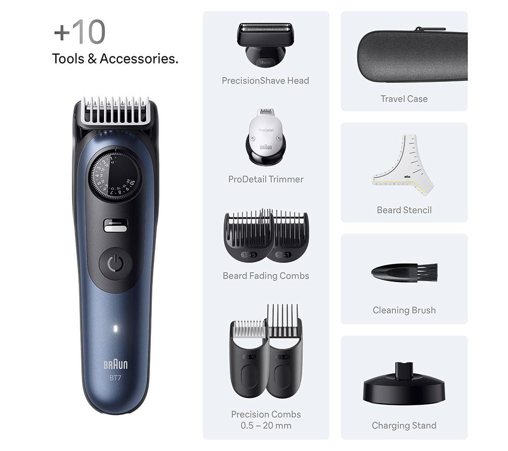 BRAUN Series 7 BT7540 Wet & Dry Beard Trimmer - Blue image number 7 of 9