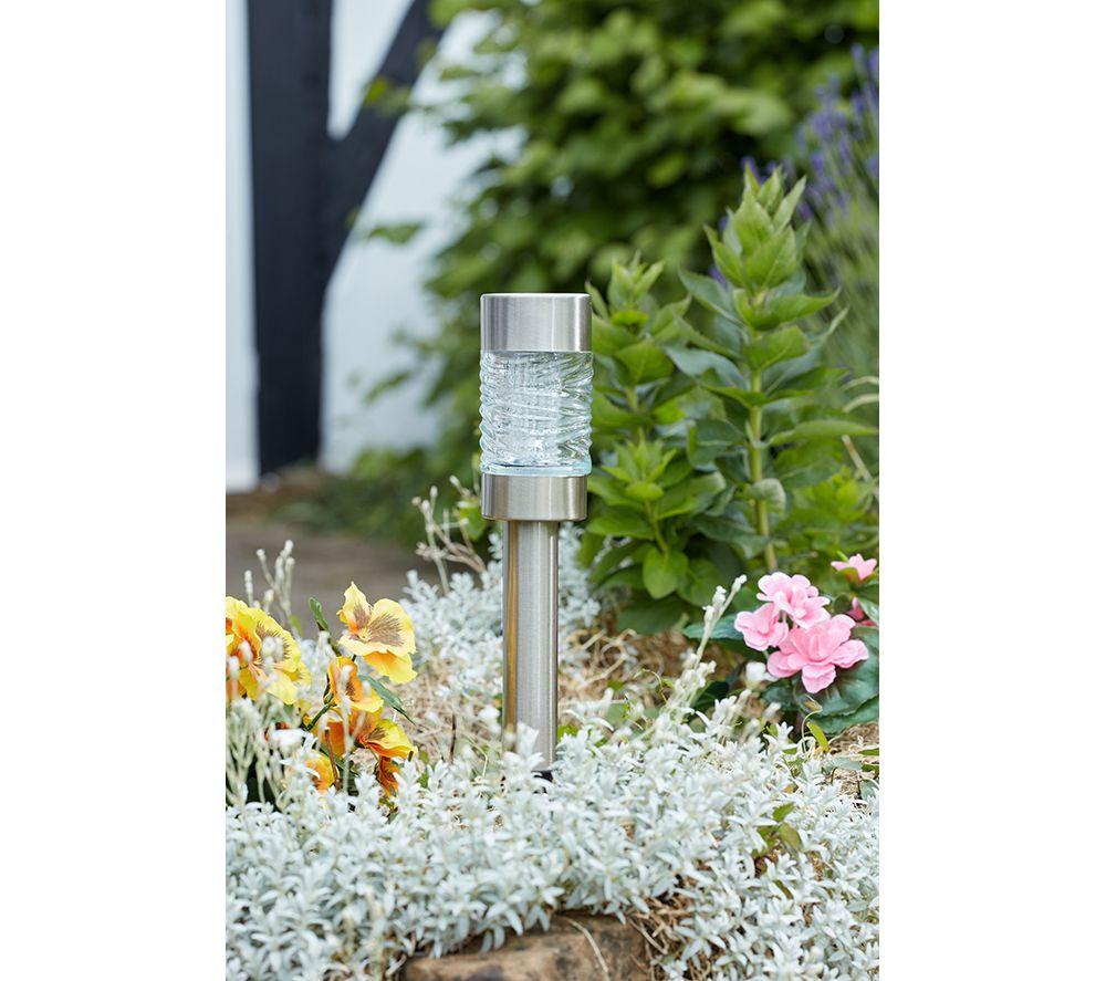 SMART GARDEN Martini 5L Solar Stake Light - Stainless Steel, Pack of 4 image number 4 of 6