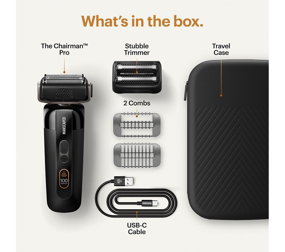 MANSCAPED The Chairman Pro Wet & Dry Foil Shaver - Black image number 3 of 8