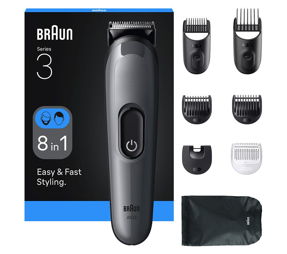 BRAUN All-in-One Series 3 AIO3540 8-in-1 Grooming Kit - Grey