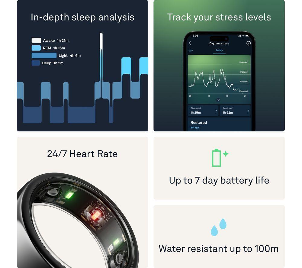 OURA Ring Gen3 Horizon - Black, Size 6 image number 6 of 12