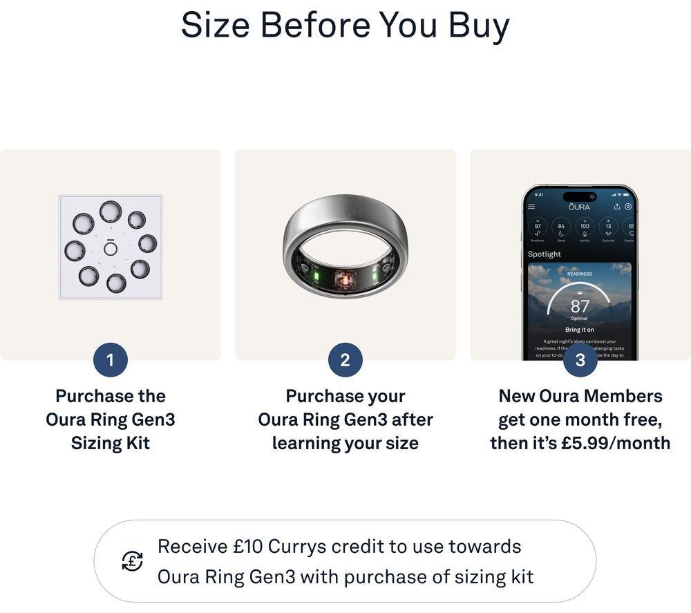 OURA Ring Gen3 Horizon - Brushed Titanium, Size 6 image number 3 of 5