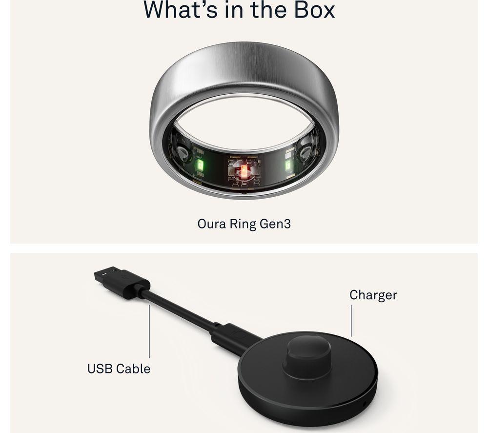 OURA Ring Gen3 Horizon - Brushed Titanium, Size 7 image number 10 of 11