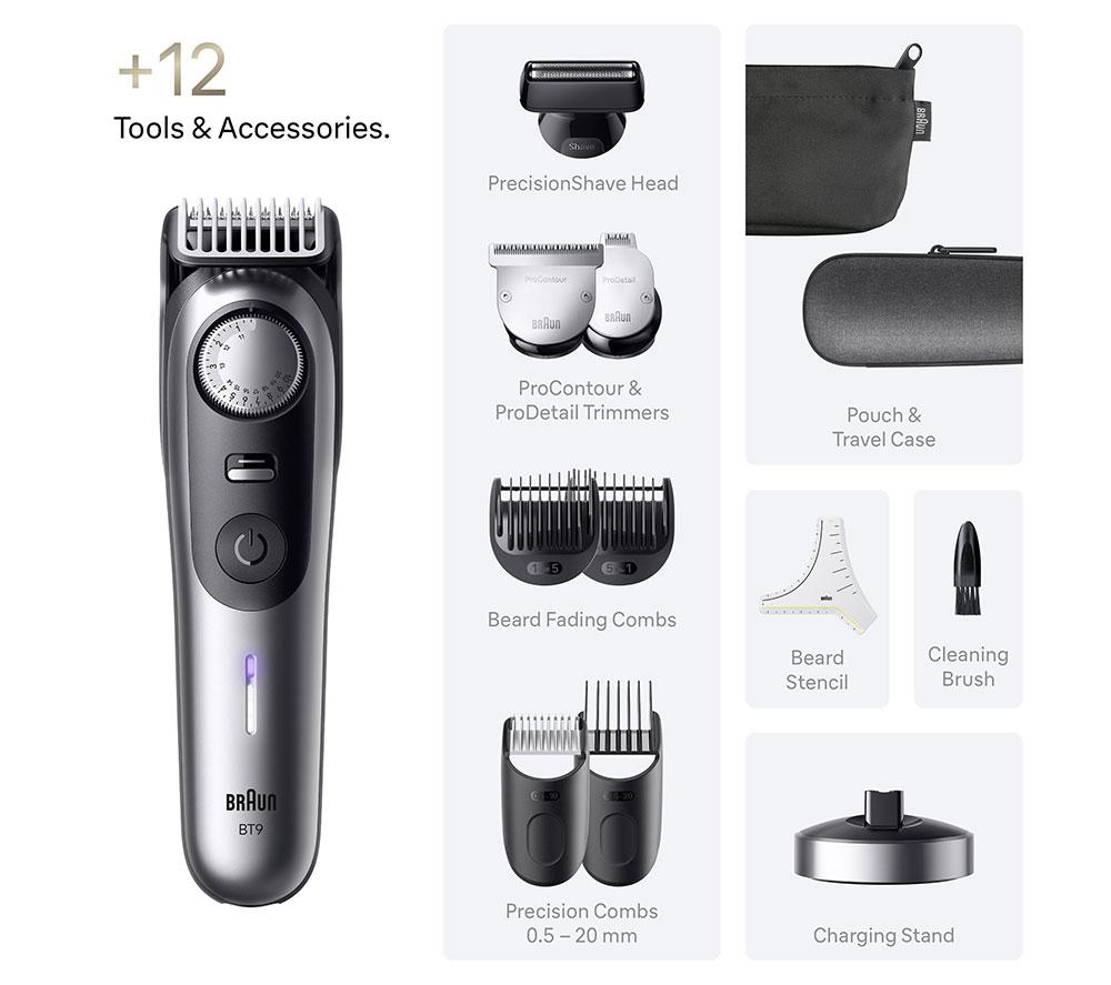 BRAUN Series 9 BT9560 Beard Trimmer - Chrome image number 7 of 7