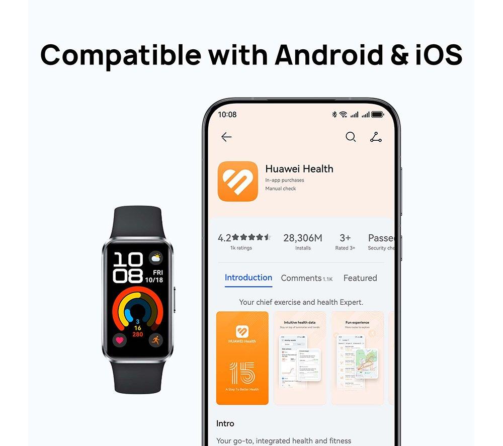 HUAWEI Band 10 Fitness Tracker - Black image number 9 of 10