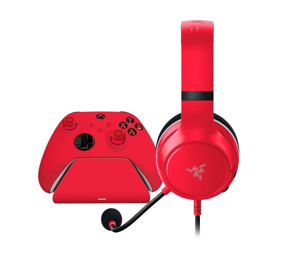 RAZER Essential Duo Xbox Headset, Charging Stand & Wireless Controller Bundle &ndash; Pulse Red image number 3 of 9