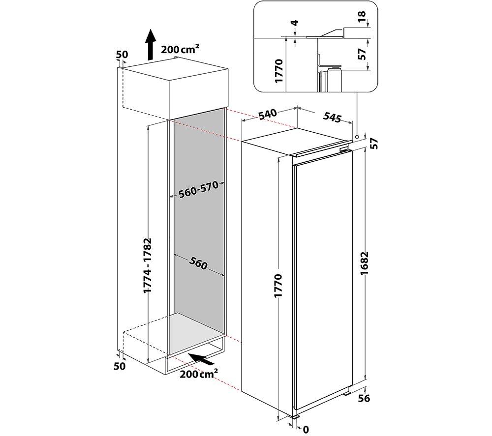 HOTPOINT No Frost HTSD18F013H1 Integrated Tall Freezer - Sliding Hinge image number 10 of 10