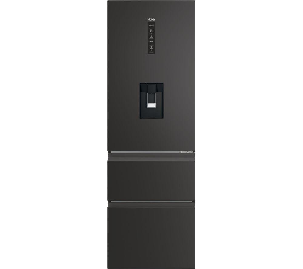 HAIER HTW3618EWPB Smart Fridge Freezer – Slate Black, Black
