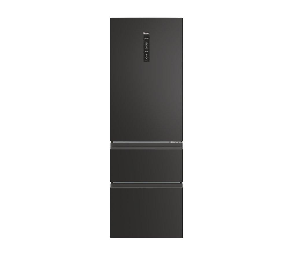 HAIER HTW3618ENPB Smart Fridge Freezer - Slate Black, Black