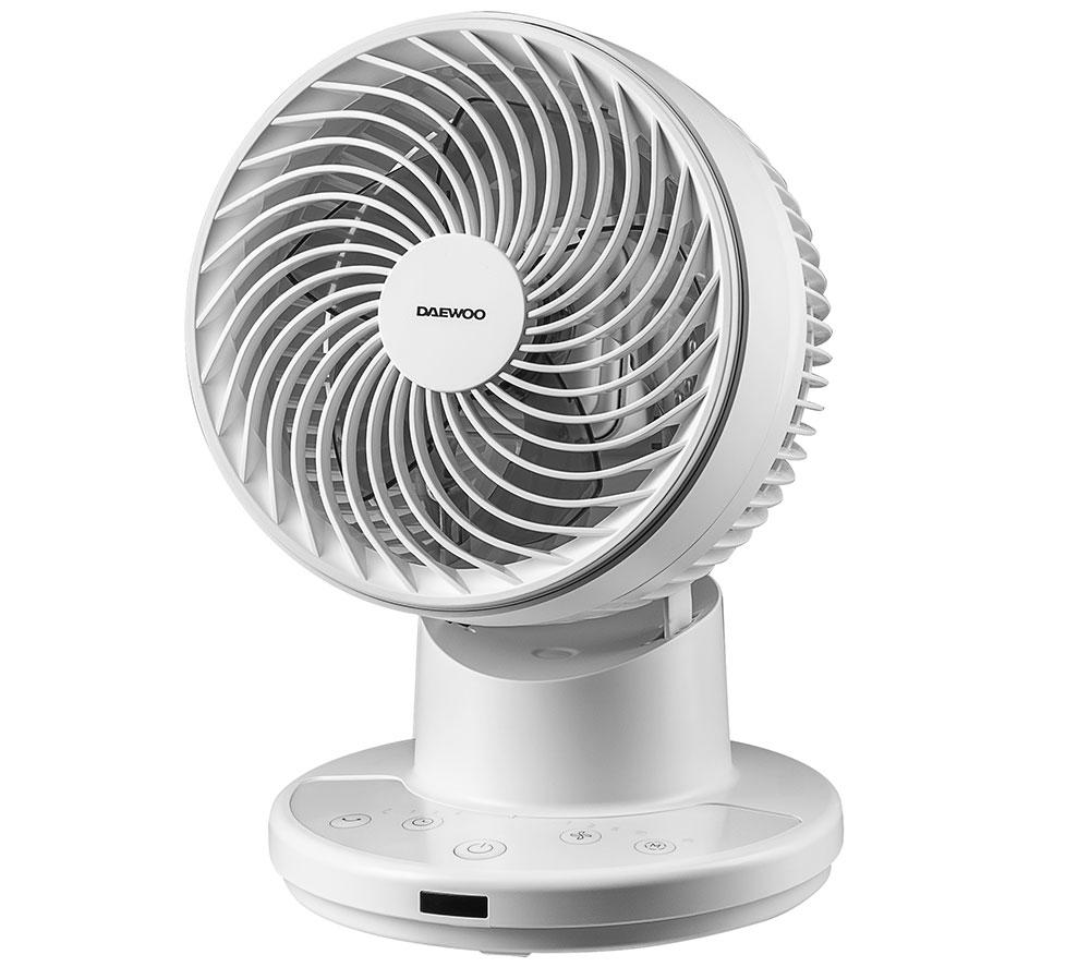 Daewoo Col1638ge Air Circulator Portable 8" Desk Fan - White, White