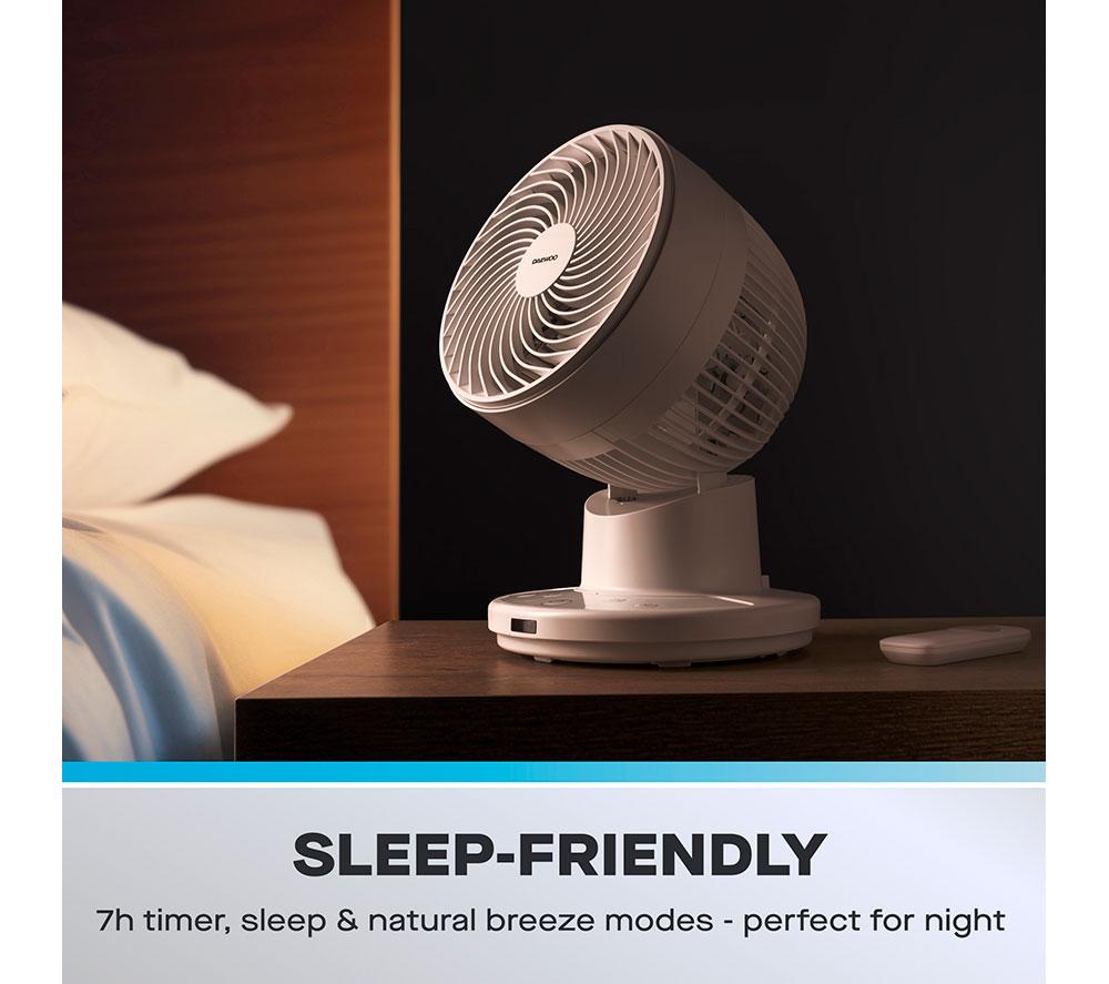 DAEWOO COL1638GE Air Circulator Portable 8" Desk Fan - White image number 3 of 6