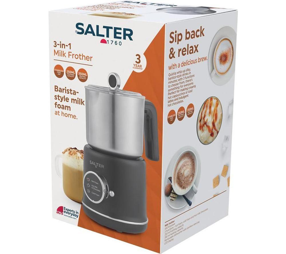 SALTER EK6526 Electric Milk Frother & Hot Chocolate Maker - Black image number 4 of 6