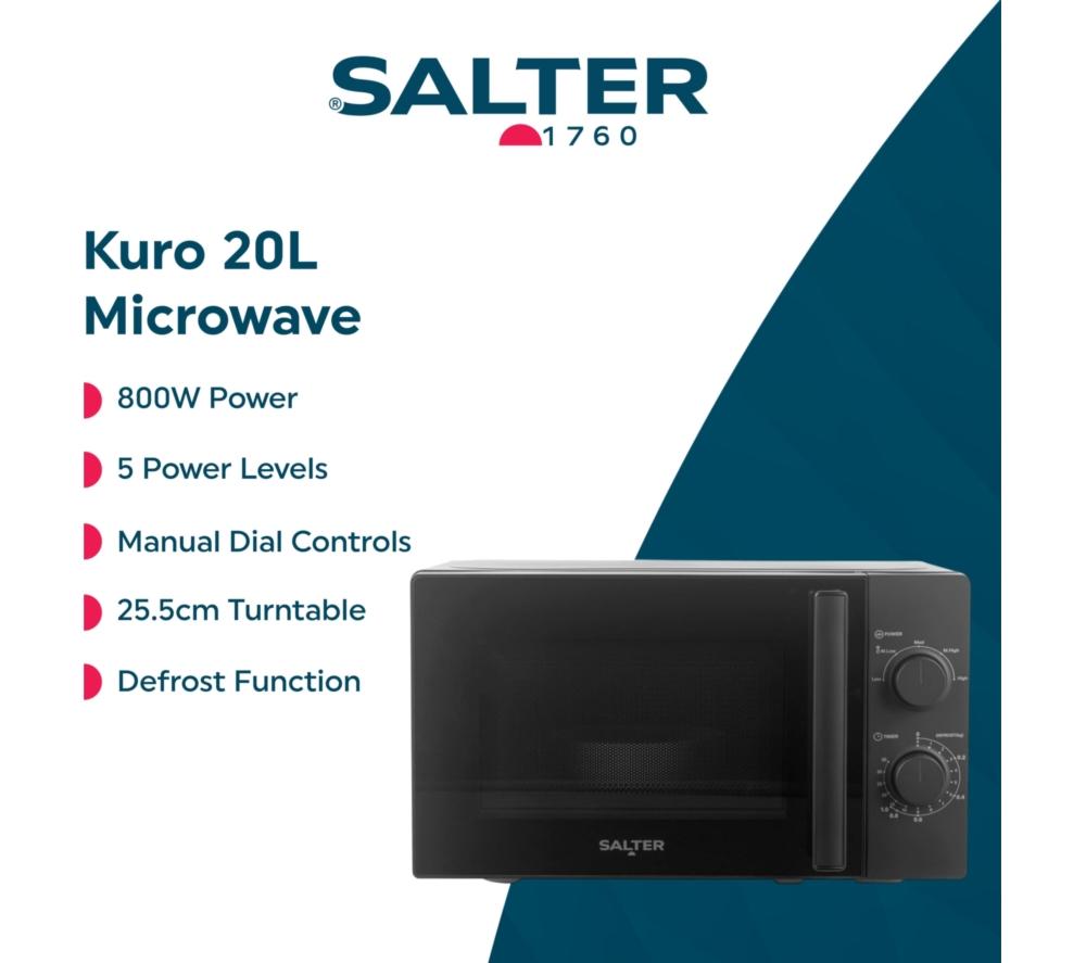 SALTER Kuro EK6443MBLK Solo Microwave - Black image number 2 of 6