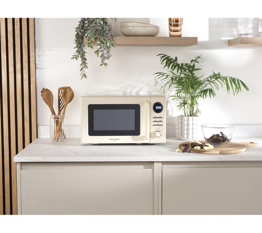 SALTER Retro Combo-9363 4-slice Toaster, Jug Kettle & Solo Microwave Bundle - Cream image number 4 of 4