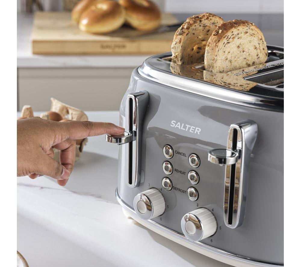 SALTER Retro Combo-9364 4-slice Toaster, Jug Kettle & Solo Microwave Bundle - Grey image number 6 of 7