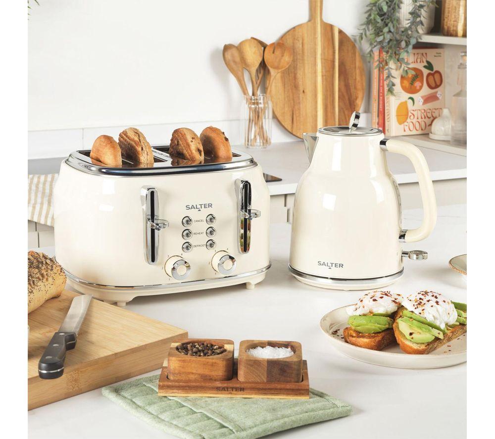SALTER COMBO-9505 Retro Jug Kettle, 4-Slice Toaster & Slow Cooker Bundle - Cream image number 3 of 8