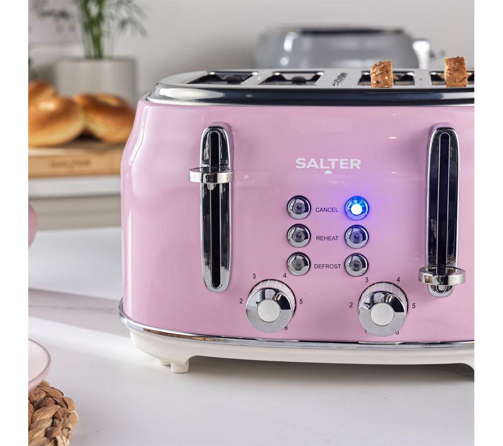 SALTER COMBO-9507 Retro Jug Kettle, 4-Slice Toaster & Slow Cooker Bundle - Pink image number 6 of 9