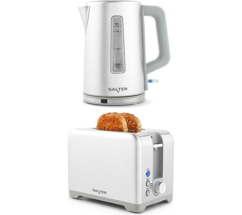 SALTER Aspen Combo-9759 Jug Kettle & 2-Slice Toaster Bundle - Silver