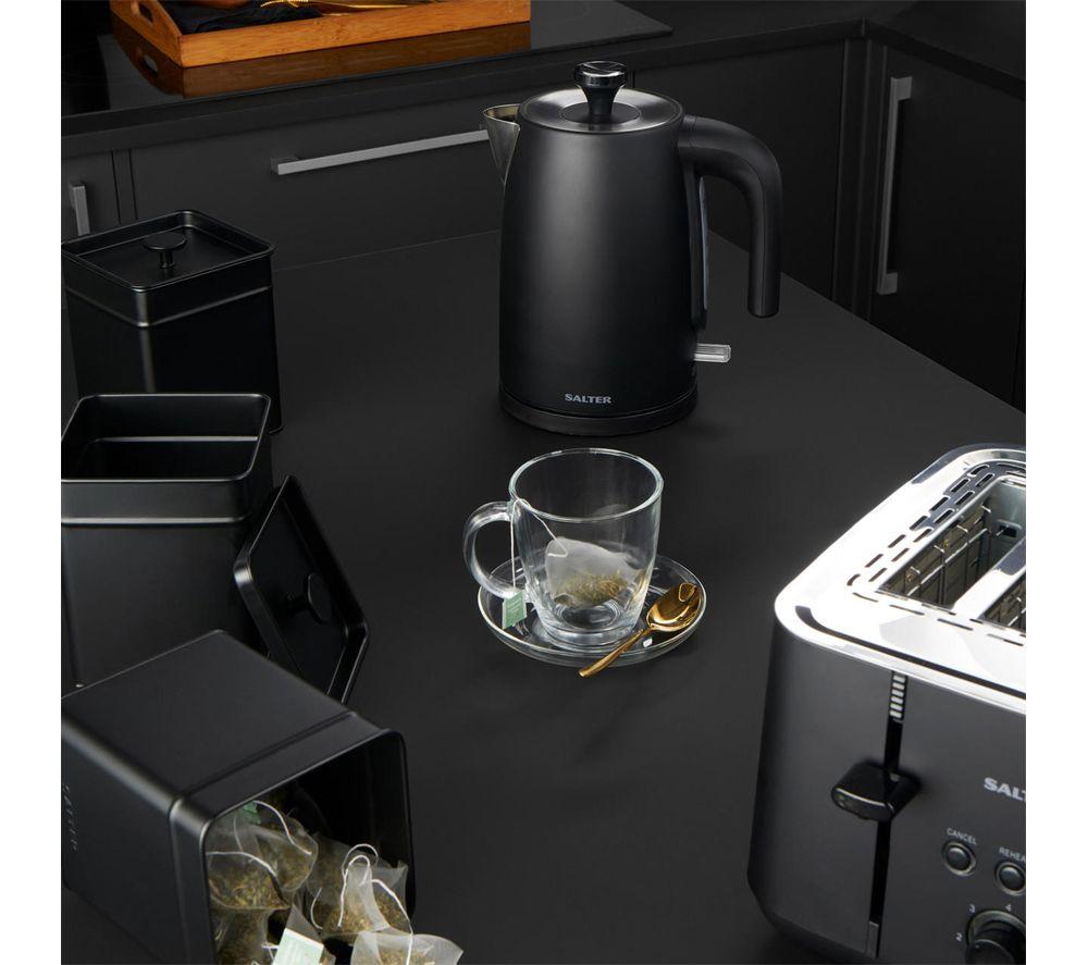 SALTER Kuro COMBO-8859 4-Slice Toaster, Jug Kettle, Canisters & Bread Bin Bundle - Black image number 3 of 8