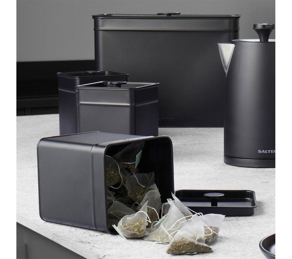 SALTER Kuro COMBO-8859 4-Slice Toaster, Jug Kettle, Canisters & Bread Bin Bundle - Black image number 4 of 8
