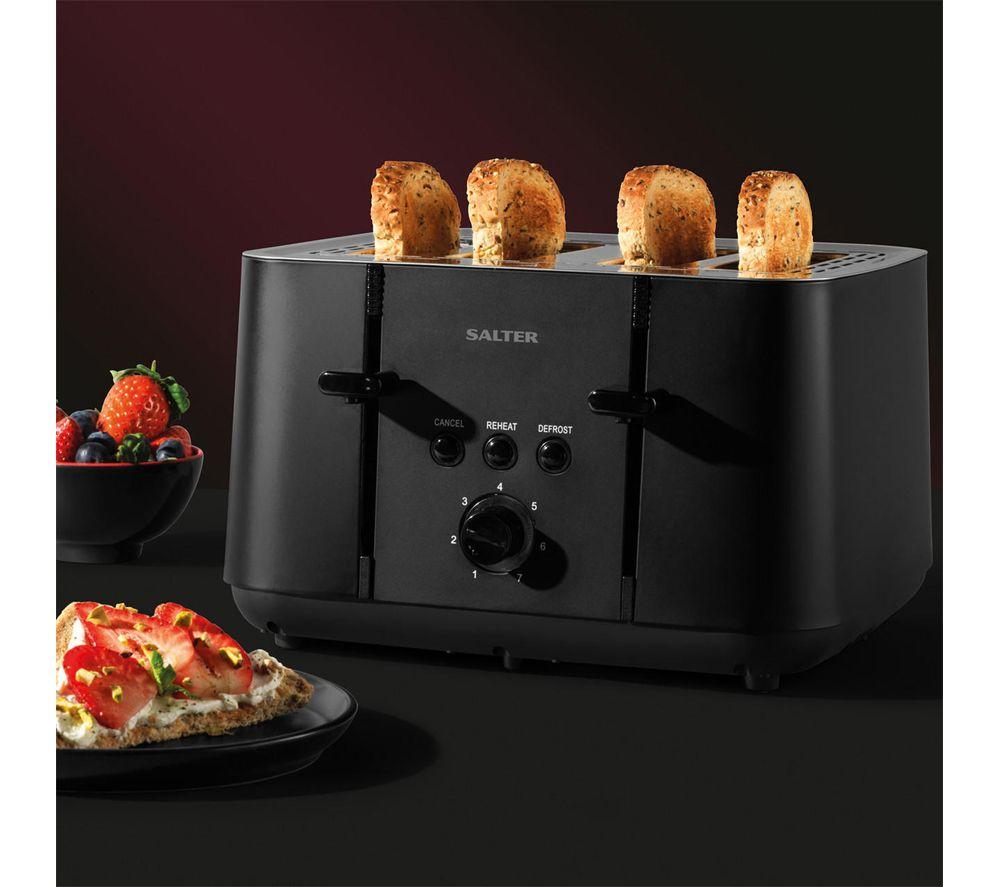 SALTER Kuro COMBO-8859 4-Slice Toaster, Jug Kettle, Canisters & Bread Bin Bundle - Black image number 6 of 8