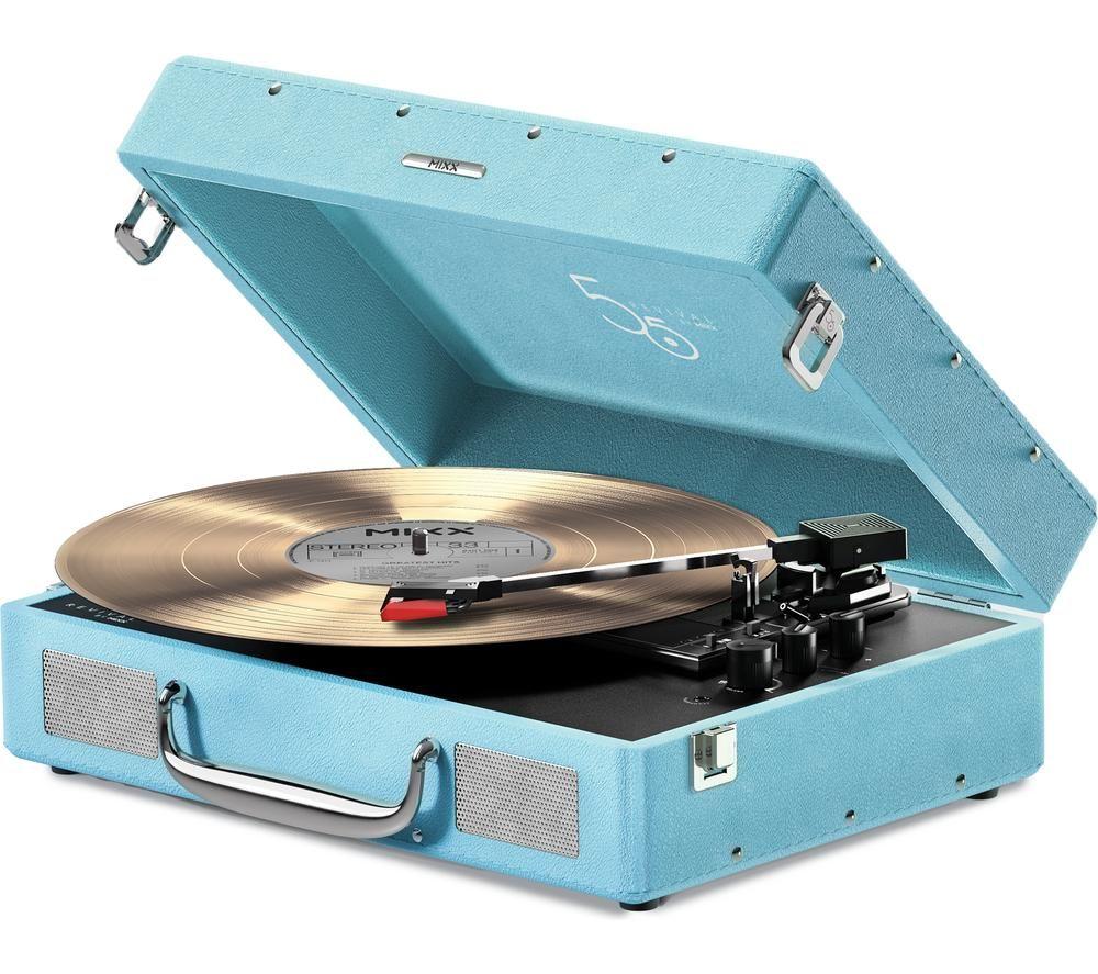 Mixx Revival 55 Mrrp-55-Bl-462 Belt Drive Bluetooth Turntable - Turquoise Blue, Blue