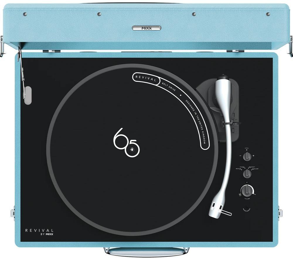 MIXX Revival 65 MRRP-65-BL-465 Belt Drive Bluetooth Turntable - Turquoise image number 2 of 4