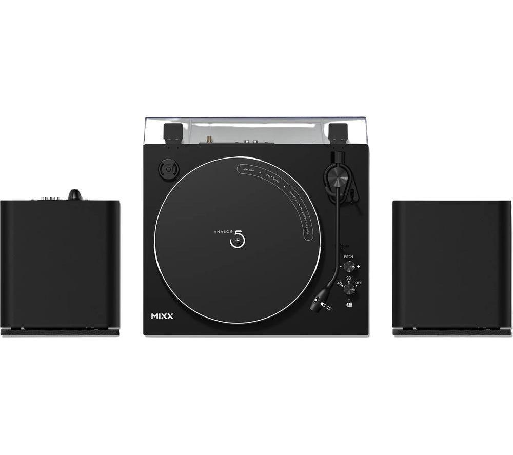 MIXX Analog System 5 MAS-05-BK-488 Belt Drive Turntable with Speakers - Black image number 2 of 8