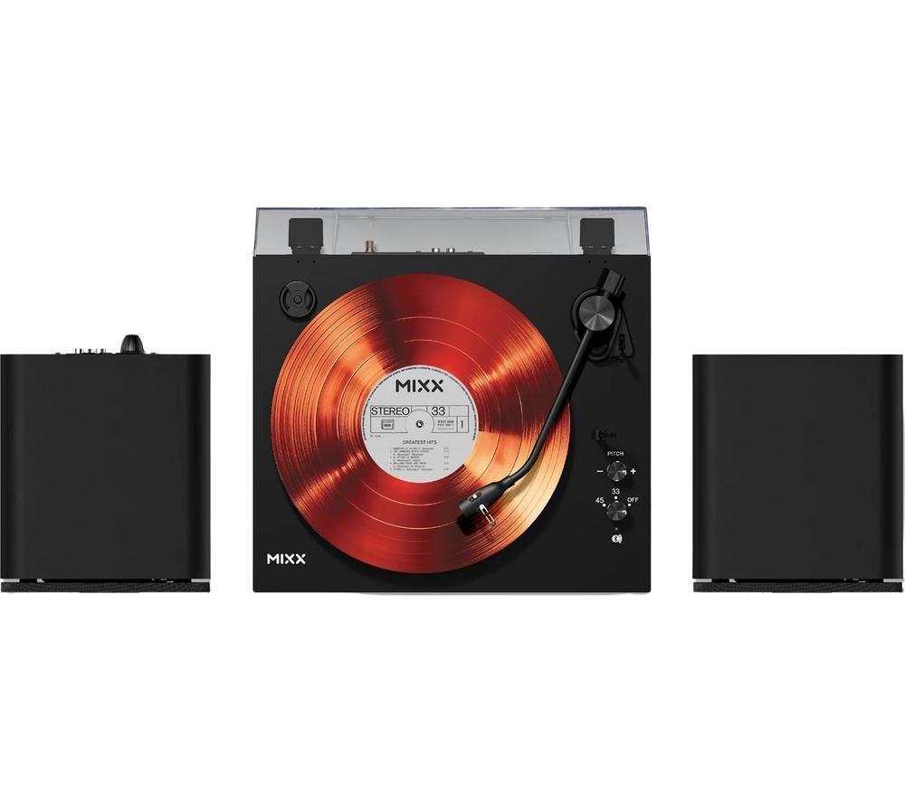 MIXX Analog System 5 MAS-05-BK-488 Belt Drive Turntable with Speakers - Black image number 7 of 8