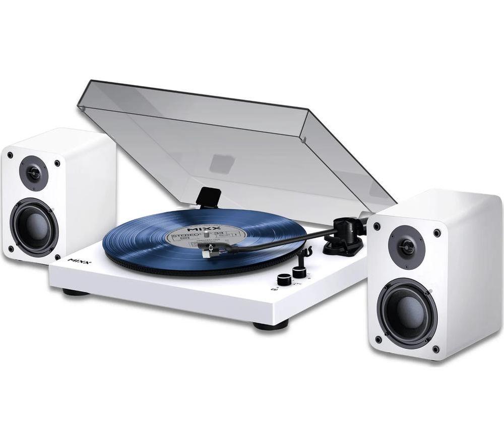 MIXX Analog System 5 Belt Drive Turntable with Speakers - White image number 2 of 6