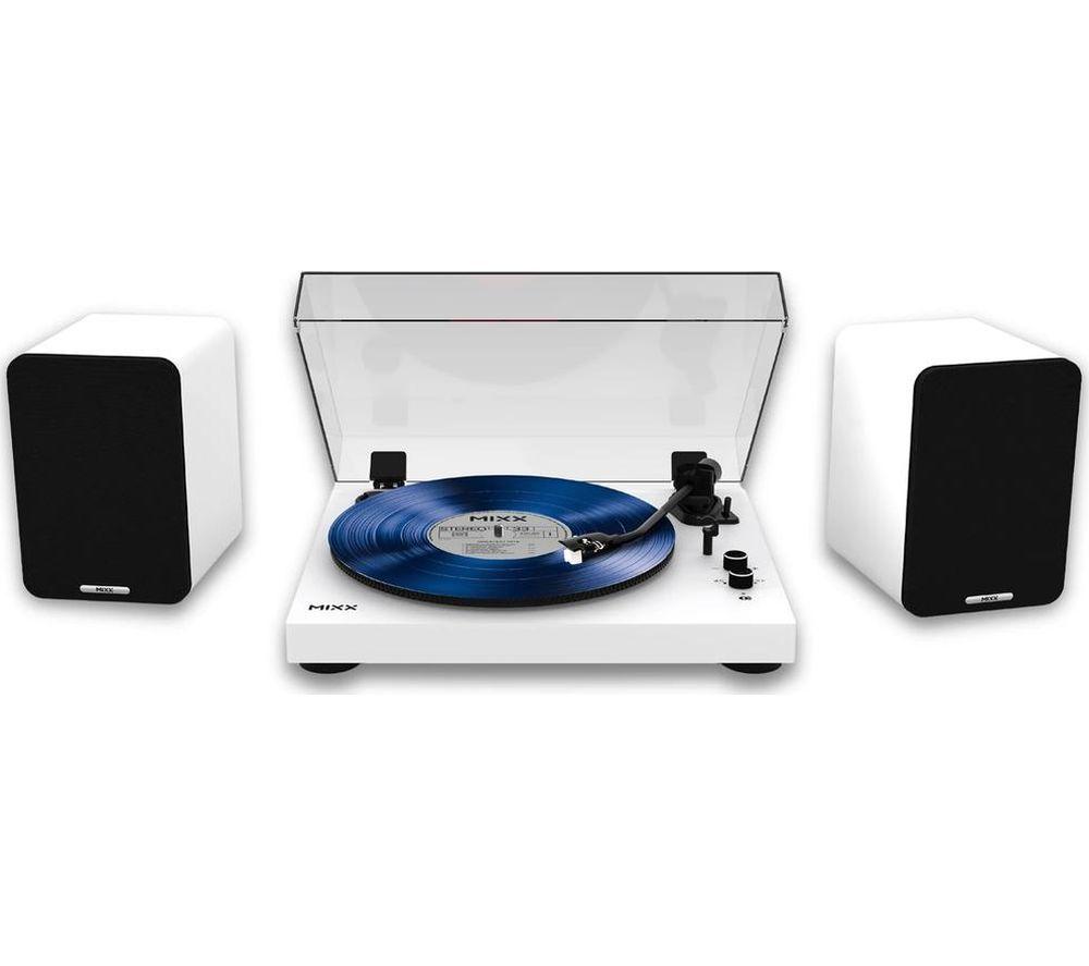 MIXX Analog System 5 Belt Drive Turntable with Speakers - White image number 4 of 6