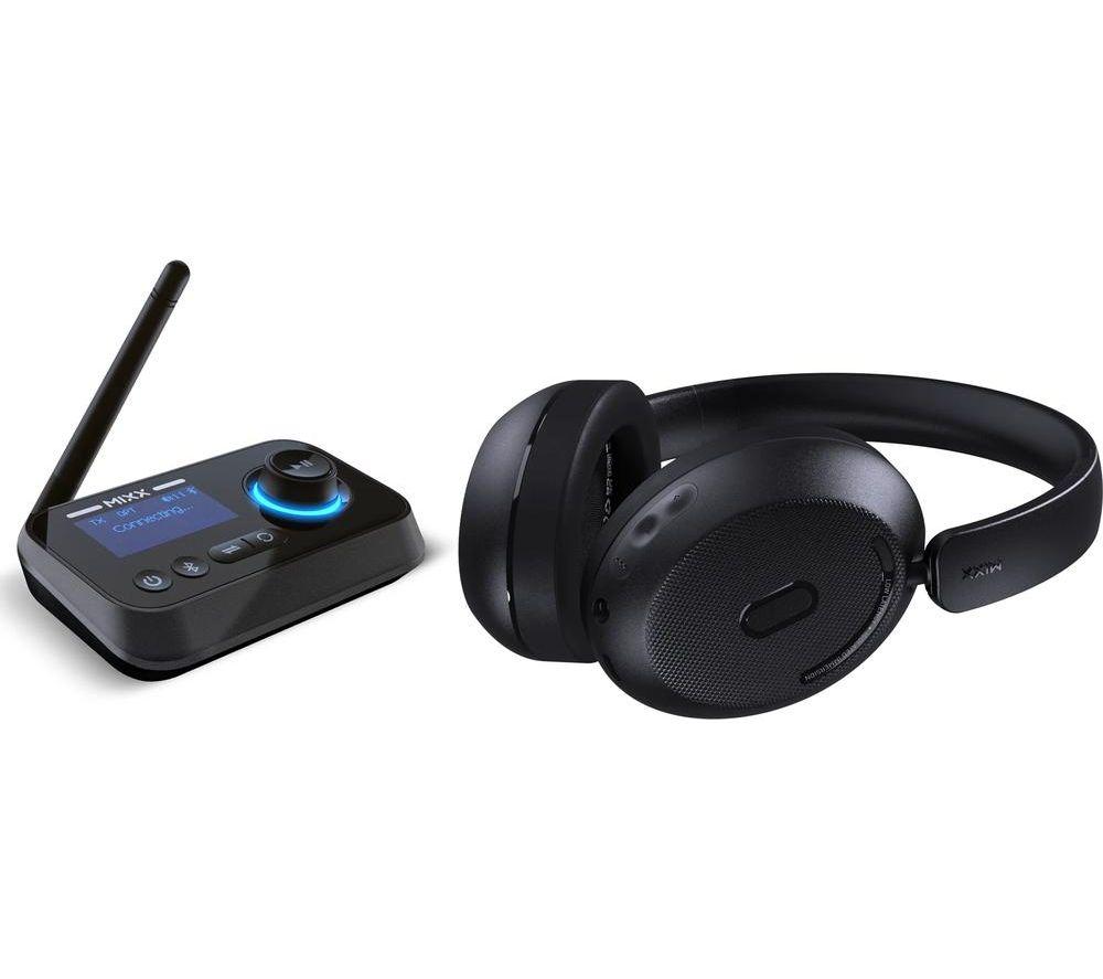 MIXX StreamQ Wireless Bluetooth Headphones & StreamPort Audio Transmitter - Black image number 2 of 5