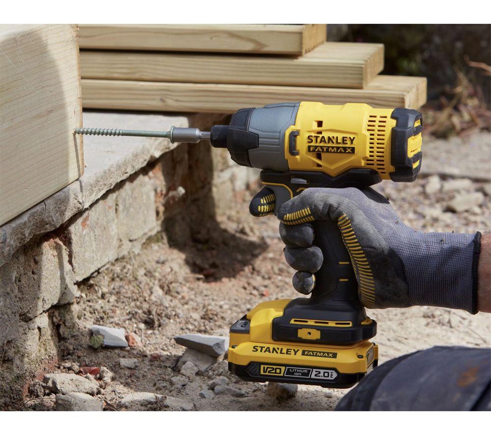 STANLEY FatMax V20 Cordless Combi Drill and Impact Driver Set with 2 Batteries image number 4 of 5