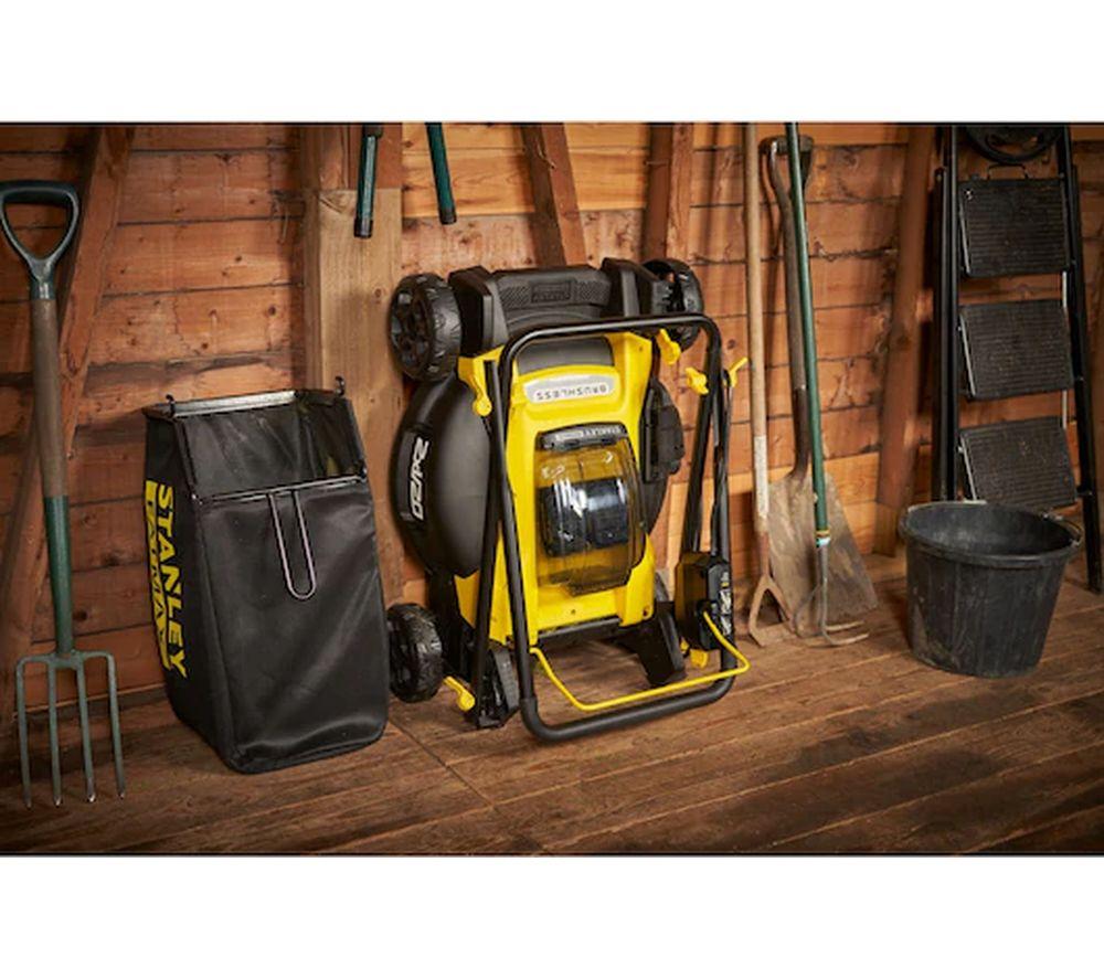 STANLEY Fatmax V20 Cordless Rotary Lawn Mower - Yellow & Black image number 2 of 10