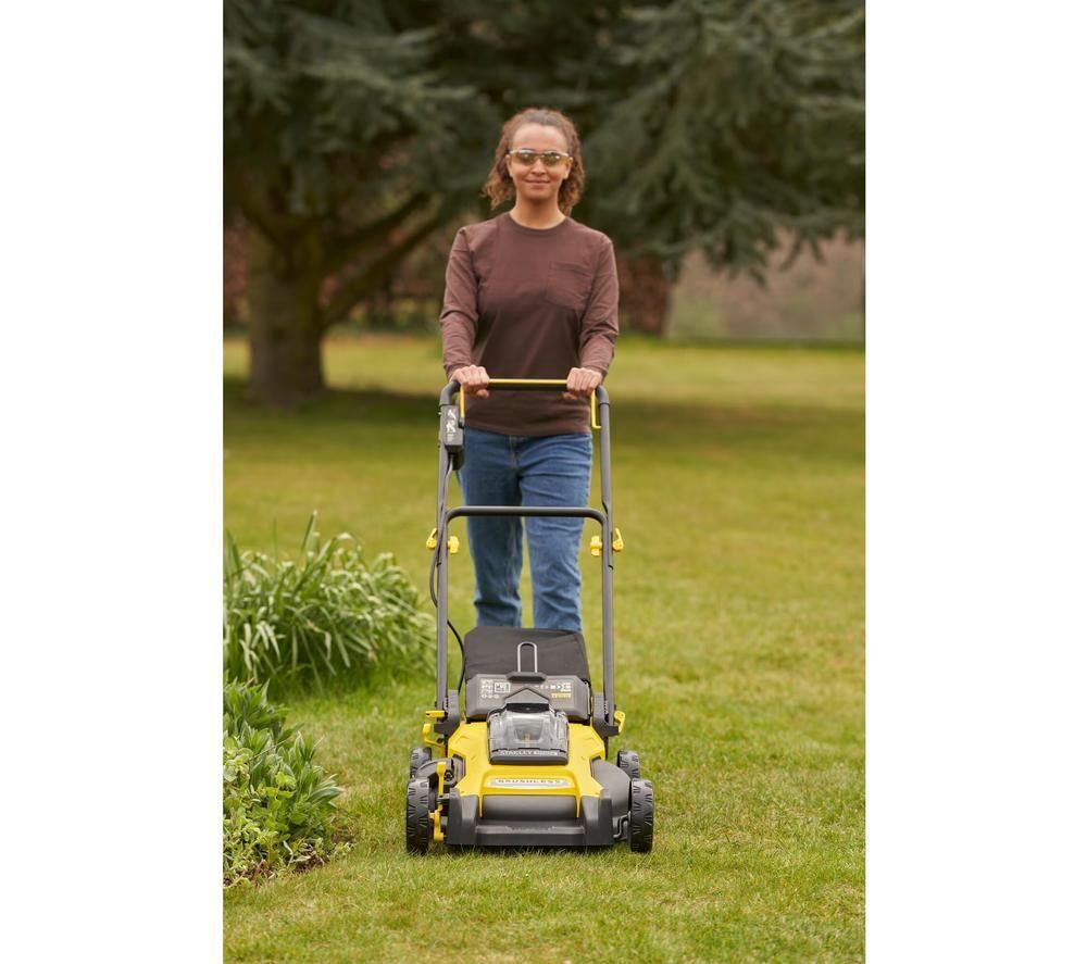STANLEY Fatmax V20 Cordless Rotary Lawn Mower - Yellow & Black image number 10 of 10