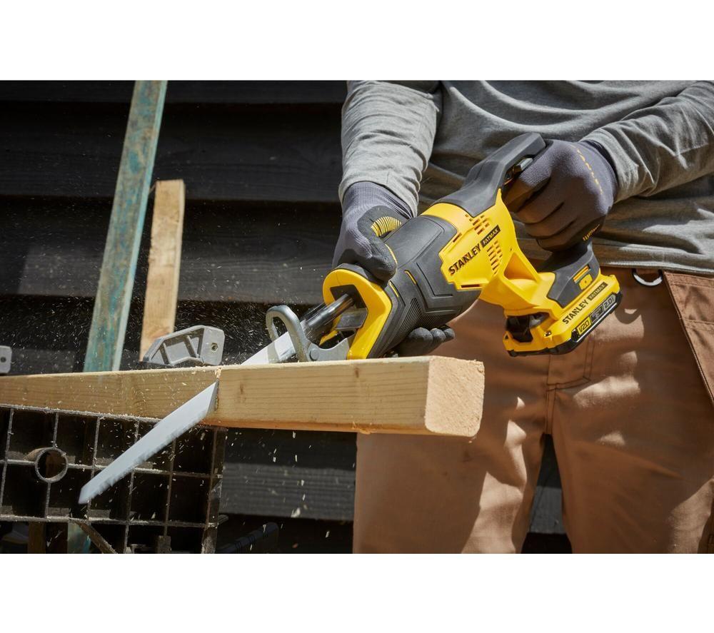 STANLEY Fatmax V20 SFMCS300 Cordless Reciprocating Saw - Yellow & Black image number 5 of 6