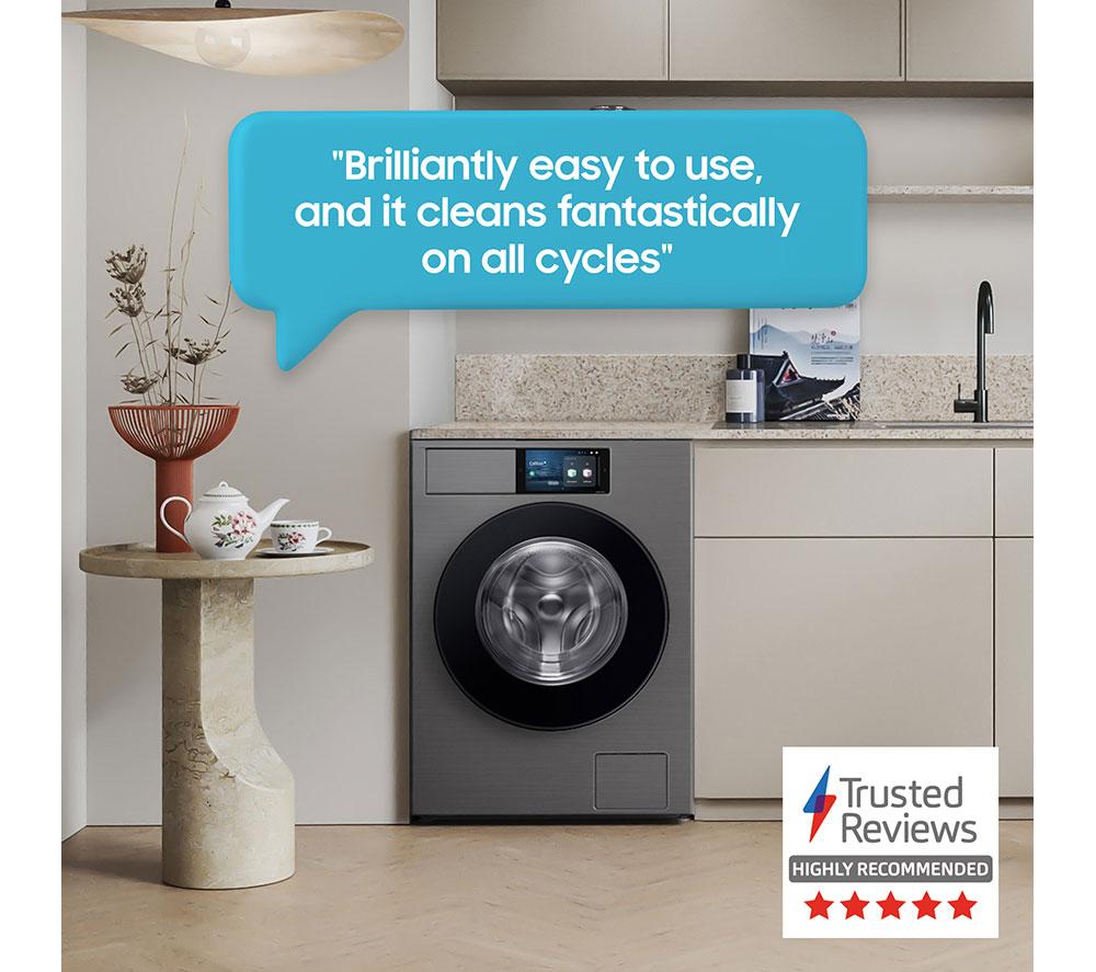 SAMSUNG Series 9 AI Home AI Energy WF90F09C4SU1 WiFi-enabled 9kg 1400 Spin Smart Washing Machine - Dark Silver image number 3 of 15